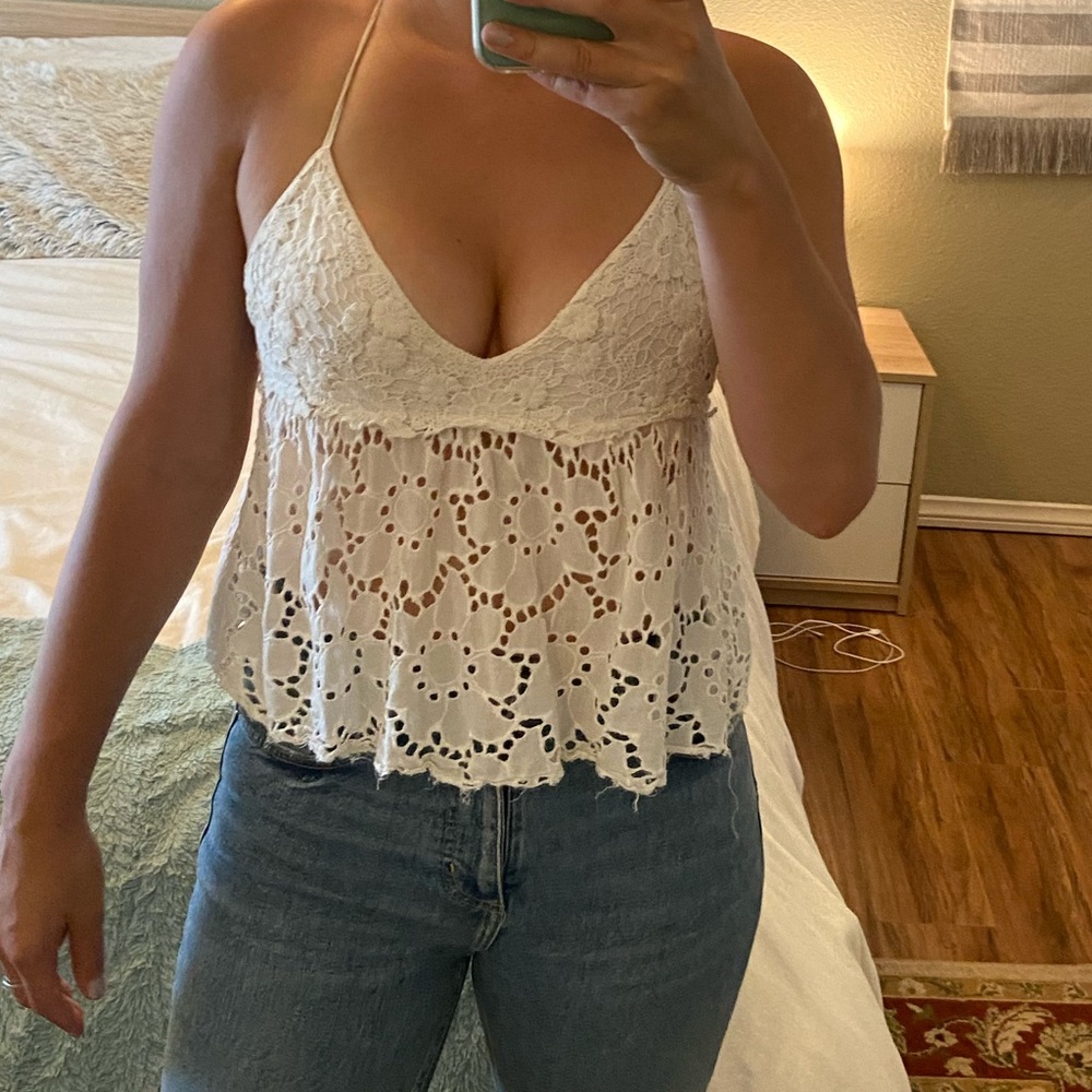 White halter top